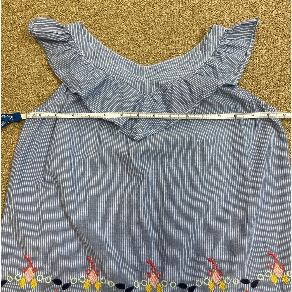 Gap Kids: Girls' Embroidered Blue / White Tank Top, Size XL